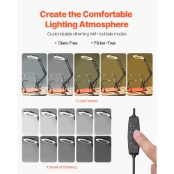 Magneettinen kolvausapuasema teräspohjalla 3X suurennuslasilla säädettävällä LED-valaistuksella ja 4 joustavaa käsivartta