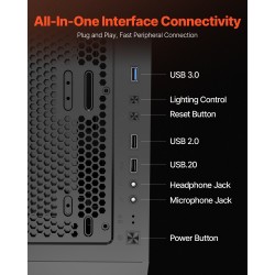 Miditornikotelo karkaistu lasipaneeli SPCC-teräs ATX M-ATX ITX 3 x 120 mm ARGB-tuuletinta