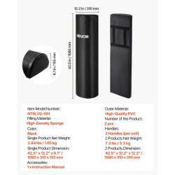 Taklaustyynyt PVC-pintaiset 1080x310x155 mm 2 kpl mustat korkeatiheyksisellä sisuksella harjoituksiin