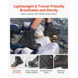 Miesten nilkkapituiset taktiset mustat saappaat vedenpitävällä liukastumista estävällä kumipohjalla