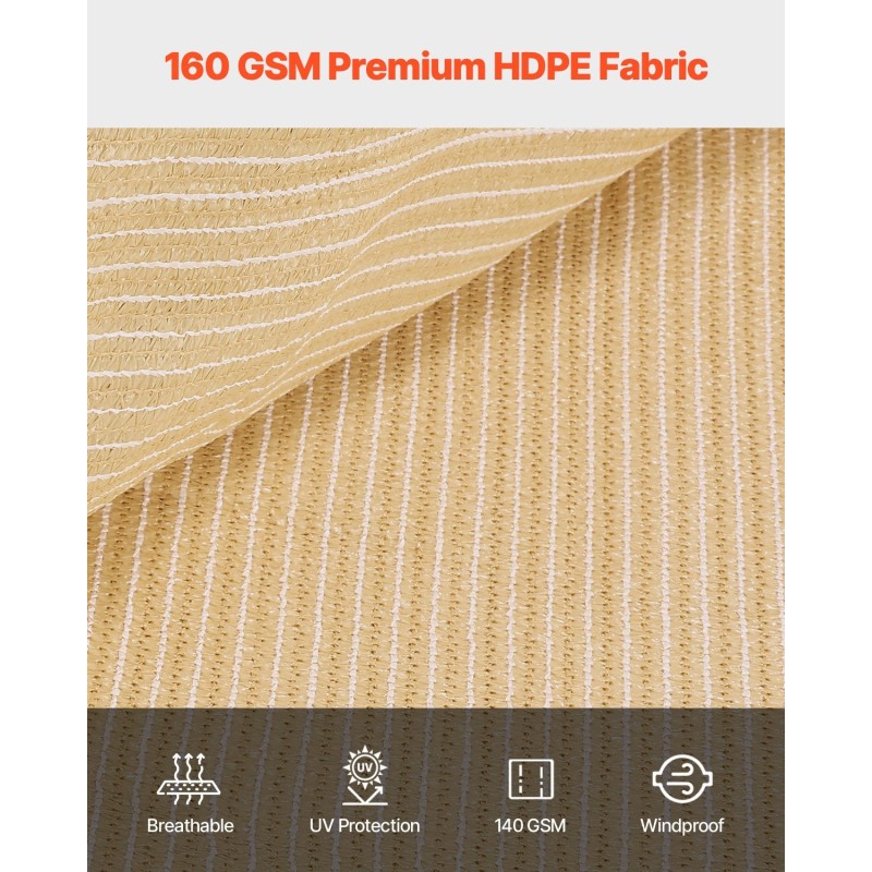 Varjokangas HDPE-kangas 160 g/m² 3,66 x 6,10 m 90% varjostus