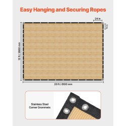 Varjokangas HDPE-kangas 160 g/m² 3,66 x 6,10 m 90% varjostus