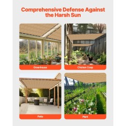 Varjokangas HDPE-kangas 160 g/m² 3,66 x 6,10 m 90% varjostus