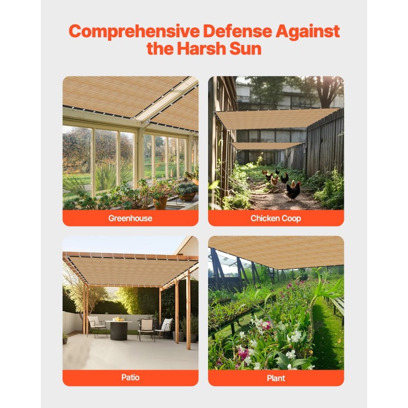 Varjokangas HDPE-kangas 160 g/m² 3,66 x 6,10 m 90% varjostus