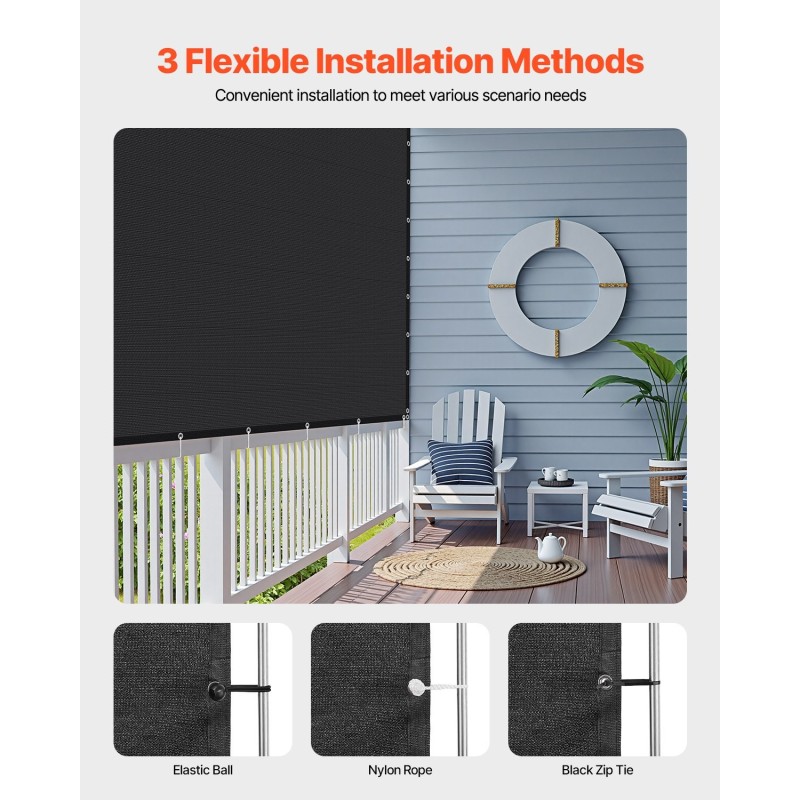 Varjokangas HDPE-kangas 140 GSM 3050×3660 mm 90% varjostus musta ulkokäyttöön