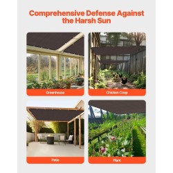 Varjokangas korkeatiheyksinen polyeteeni 140 g/m² 2440x3660 mm ruskea 90% varjostus ulkokäyttöön