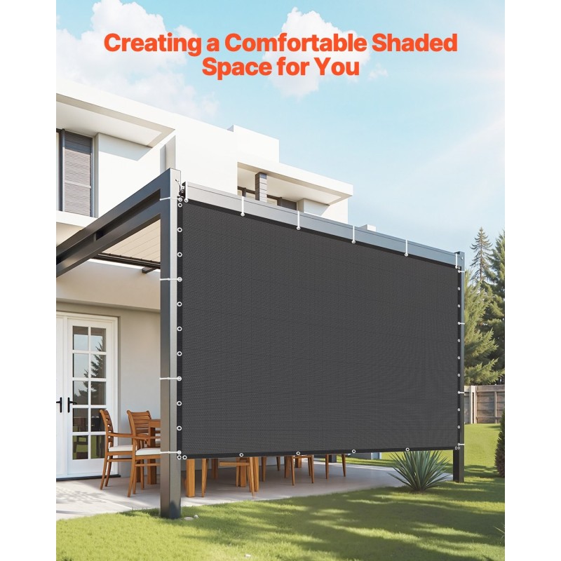 Varjokangas korkeatiheyksinen polyeteeni 140 g/m² 90% varjostus 3050 x 3050 mm musta