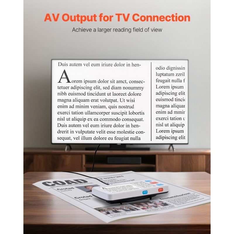 Kannettava digitaalinen suurennuslaite 5-tuumainen LCD-näyttö 4–32-kertainen suurennus 2500 mAh akku