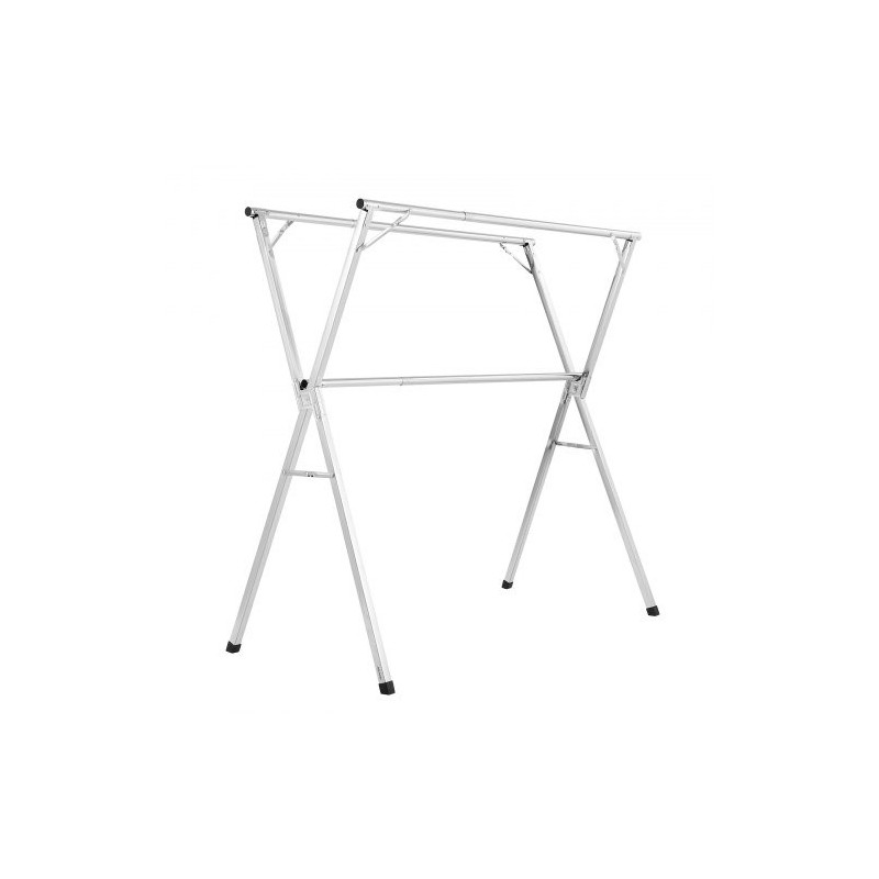 Pyykinkuivausteline 2-tasoinen teleskooppinen 201-ruostumaton teräs säädettävä 1,3–2 m kantavuus 55 kg