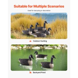 Kanadanhanhen kelluvat haaskat 6 kpl kestävää muovia vesilinnustukseen