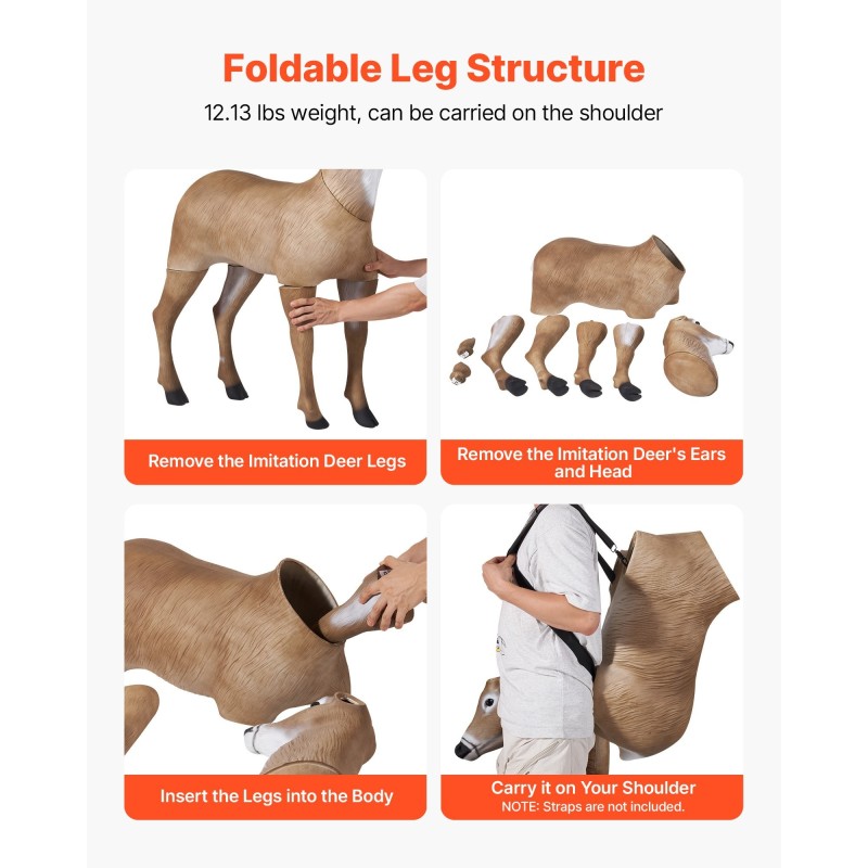 Peuranpatsas HDPE täysikokoinen taitettavat jalat metsästykseen ja pihalle