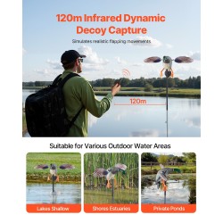 Sorsan houkutuslintu kestävä muovi koko 680×350×1460 mm 120 metrin infrapunakaukosäädin metsästykseen