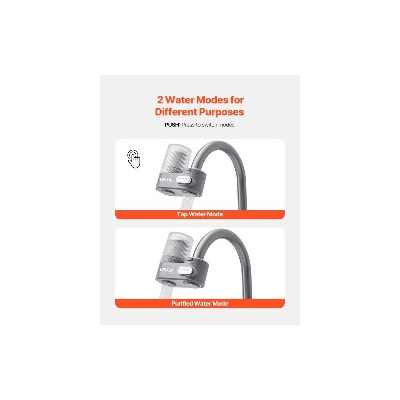 Hanaan kiinnitettävä ABS-muovinen vedensuodatin hiilikuitusuodattimella kahdella vesitilalla 1200 litraa