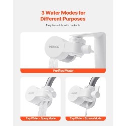 Hanaan asennettava vedensuodatin ABS-muovinen hiilikuitusuodatin 1200L kolmella vesitilalla keittiöön kylpyhuoneeseen