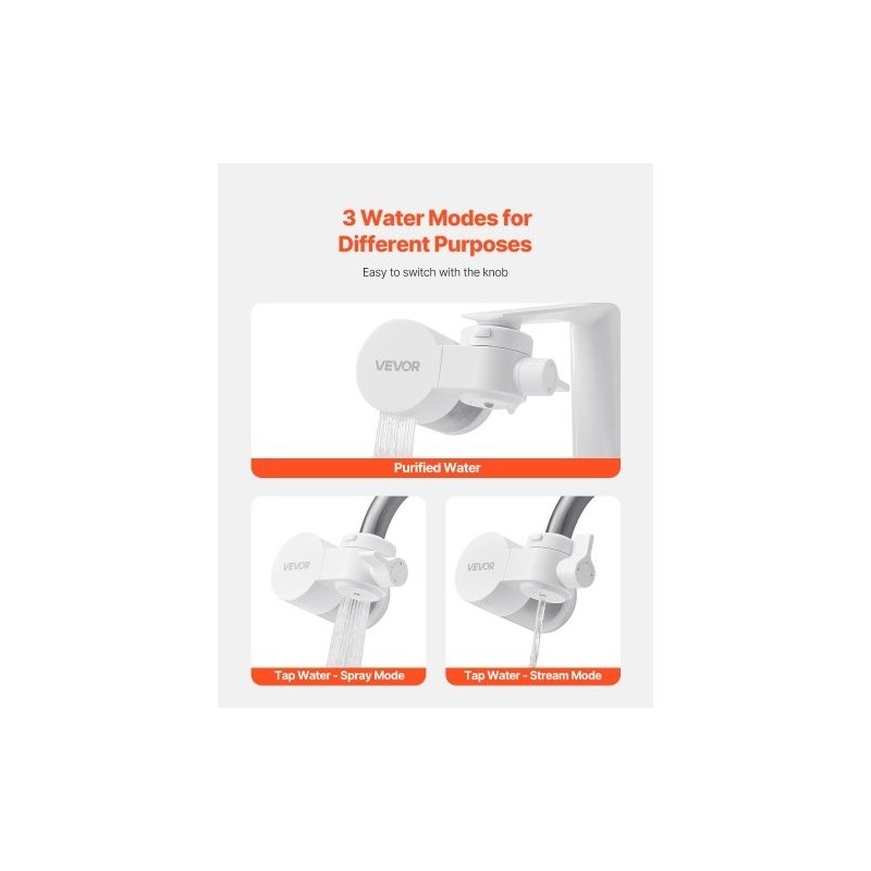 Hanakiinnitteinen valkoinen ABS vedensuodatin hiilikuitusuodattimella keittiöön kylpyhuoneeseen