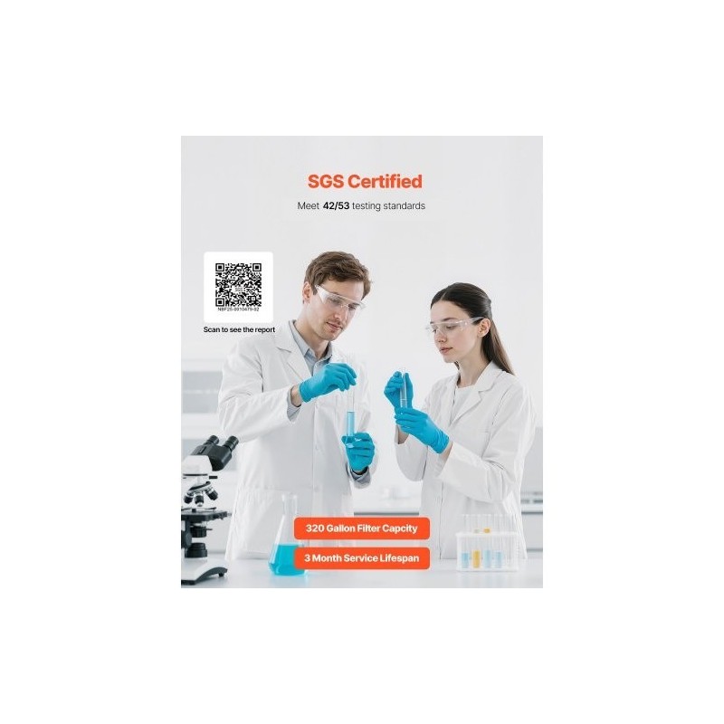 Hanakiinnitteinen valkoinen ABS vedensuodatin hiilikuitusuodattimella keittiöön kylpyhuoneeseen