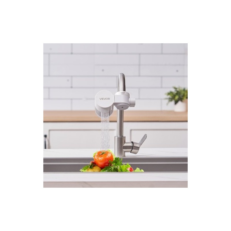 Hanakiinnitteinen valkoinen ABS vedensuodatin hiilikuitusuodattimella keittiöön kylpyhuoneeseen