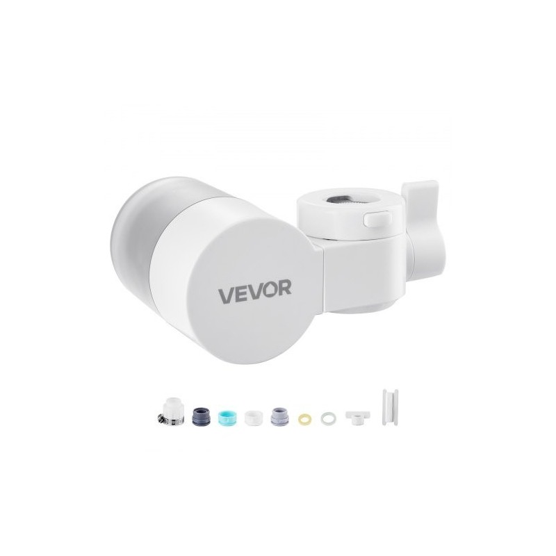 Hanakiinnitteinen valkoinen ABS vedensuodatin hiilikuitusuodattimella keittiöön kylpyhuoneeseen