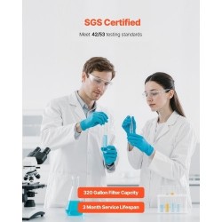 Hanasuodatin ABS hiilikuitusuodatin 1200L harmaa kolmella vesitilalla keittiöön ja kylpyhuoneeseen