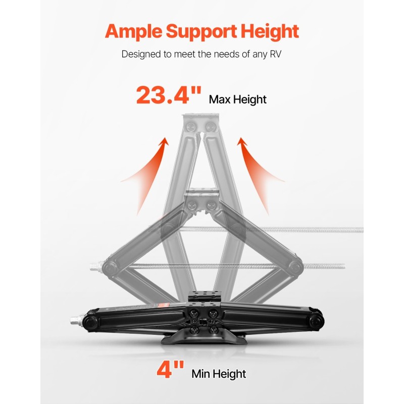 Saksettavat tukijalat matkailuautoon 4 kpl elektrolyyttikäsitelty teräs 103–595 mm 4082 kg