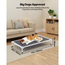 Korotettu koiranpeti suurille koirille alumiinirunkoinen verkkomateriaalilla sisä ja ulkokäyttöön