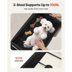 Korotettu taitettava lemmikkisänky L hiiliteräsrunko 600D Oxford-kangas hollantilainen sametti pyörillä 45kg kantavuus