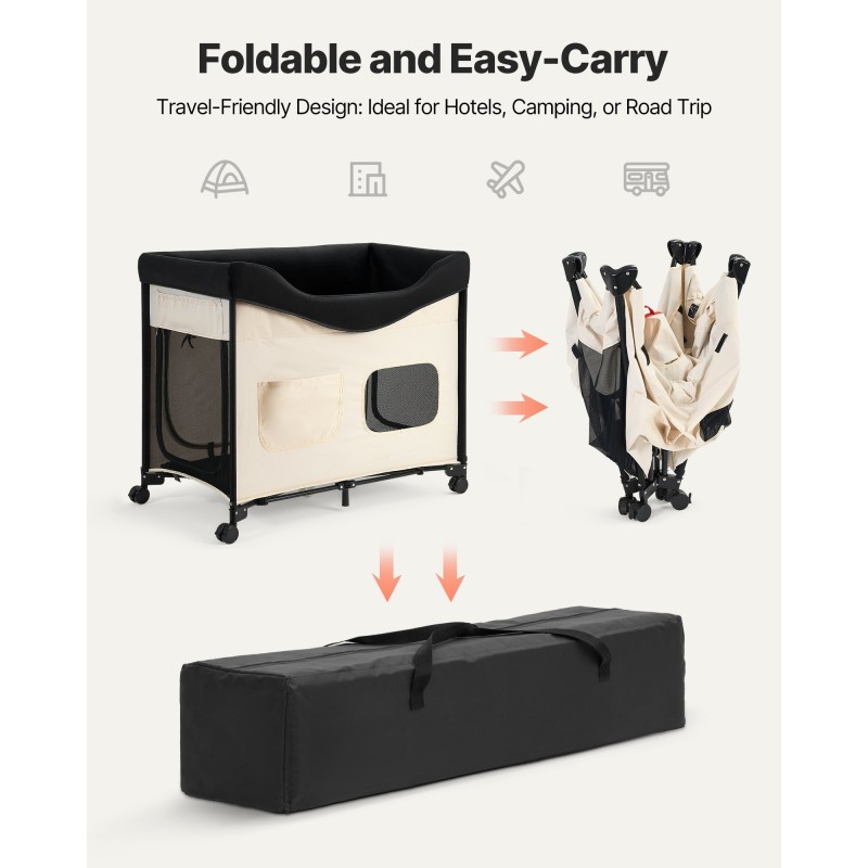 Korotettu lemmikkisänky suuri hiiliteräsrunko Oxford-kangas hollantilainen sametti taitettava pyörällinen sivutaskuilla