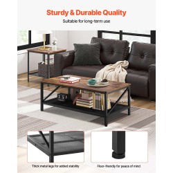 Sohvapöytäsarja 3-osainen vintage-henkinen metallijaloilla sohvapöytä 105 cm