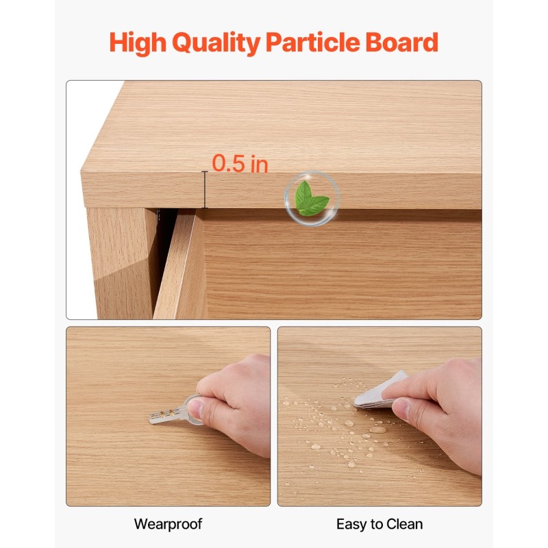 Lipasto 6 laatikkoa vaalea puunsävy MDF ja lastulevy olohuoneeseen