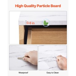 Lipasto MDF-levy lastulevy kumipuu 6 laatikkoa vaalea puusävy makuuhuoneeseen