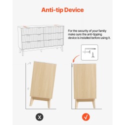 Lipasto MDF-levy lastulevy kumipuu 6 laatikkoa vaalea puusävy makuuhuoneeseen