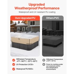 Porealtaan suojakansi säänkestävä 600D-kangas neliö 2160×2160×508 mm ruskea