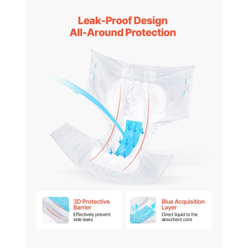 Teippikiinnitteiset aikuisvaipat koko XL 40 kpl 2800 ml imukyky