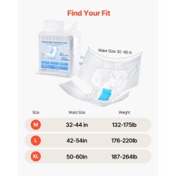 Teippikiinnitteiset aikuisvaipat koko XL 40 kpl 2800 ml imukyky