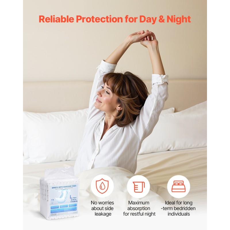 Teippivaipat aikuisille koko L 40 kpl 2700 ml imukyky 360 asteen reunasuoja