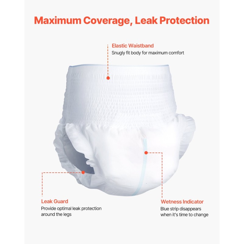 Vetovaipat aikuisille koko L 64 kpl imukyky 1000 ml