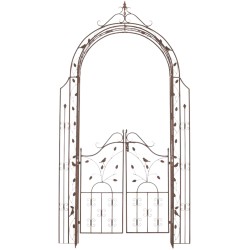 Kaunis ruusukaariportti raudasta puutarhaan köynnöskasveille 235 cm
