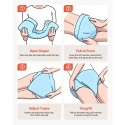 Teippivaipat aikuisille kertakäyttöiset M 40 kpl 2600 ml imevyys unisex