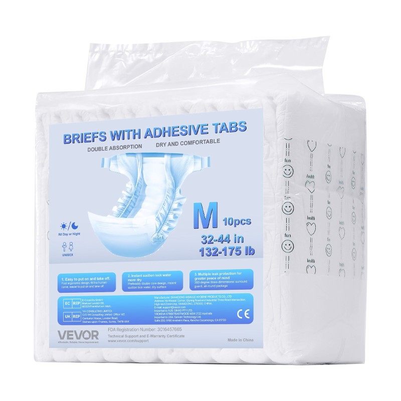 Teippivaipat aikuisille kertakäyttöiset M 40 kpl 2600 ml imevyys unisex