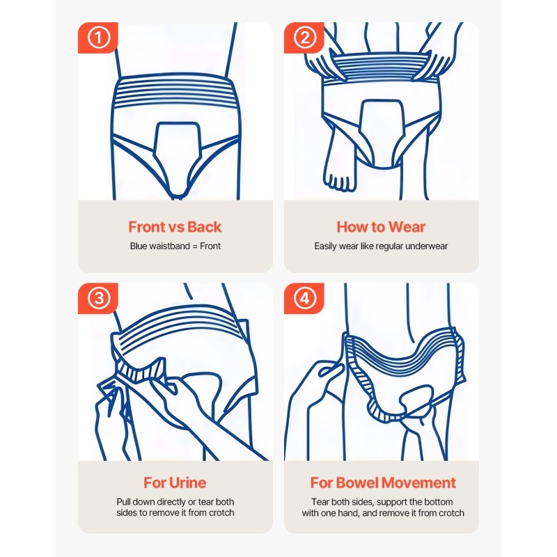 Suojahousut kertakäyttöiset aikuisille koko XL 1200 millilitraa imukyky 64 kappaletta hengittävä materiaali