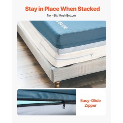 Sairaalasängyn kaksikerroksinen kolmivyöhykkeinen vaahtomuovipatja 203×91×15 cm pitkäaikaishoitoon vedenpitävällä päällisellä