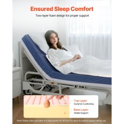 Kaksikerroksinen vaahtomuovipatja 2030x914x153 mm hengittävä PU-päällinen pitkäaikaishoitoon