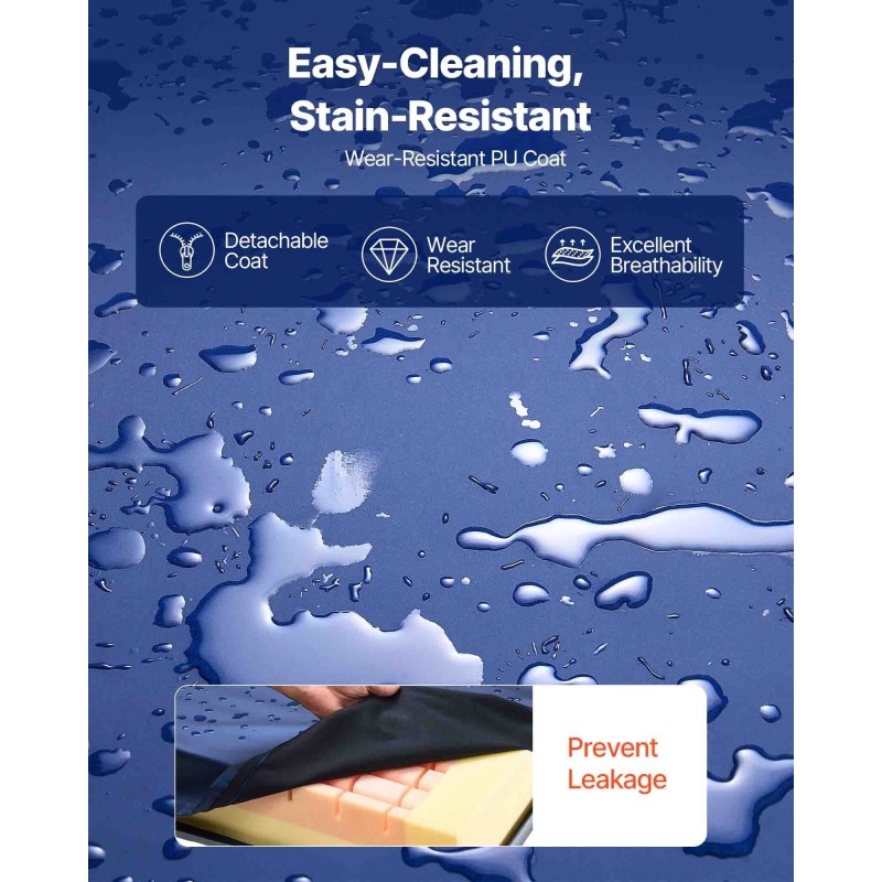 Kaksikerroksinen vaahtomuovipatja 2030x914x153 mm hengittävä PU-päällinen pitkäaikaishoitoon