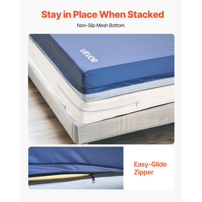 Kaksikerroksinen vaahtomuovipatja 2030x914x153 mm hengittävä PU-päällinen pitkäaikaishoitoon