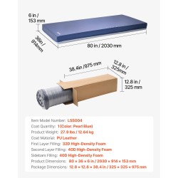 Kaksikerroksinen vaahtomuovipatja 2030x914x153 mm hengittävä PU-päällinen pitkäaikaishoitoon