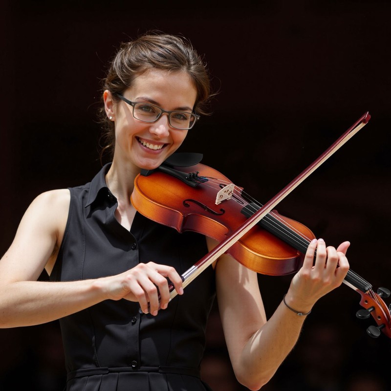 4/4-viulu 355 mm lehmus- ja vaahterapuu aloitussetti aloittelijoille kotelolla