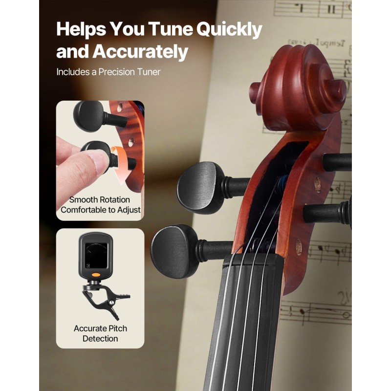 Viulu 4/4 kokoinen yläkansi kuusi pohja ja sivut vaahtera mattaruskea setti