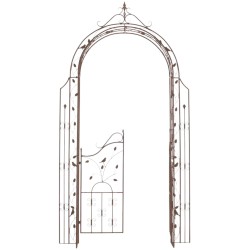 Kaunis ruusukaariportti raudasta puutarhaan köynnöskasveille 235 cm