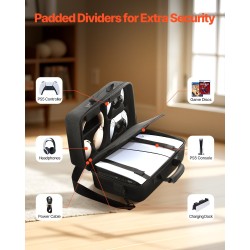 EVA-kantolaukku PS5 Slim konsolille musta samettivuori olkahihnalla