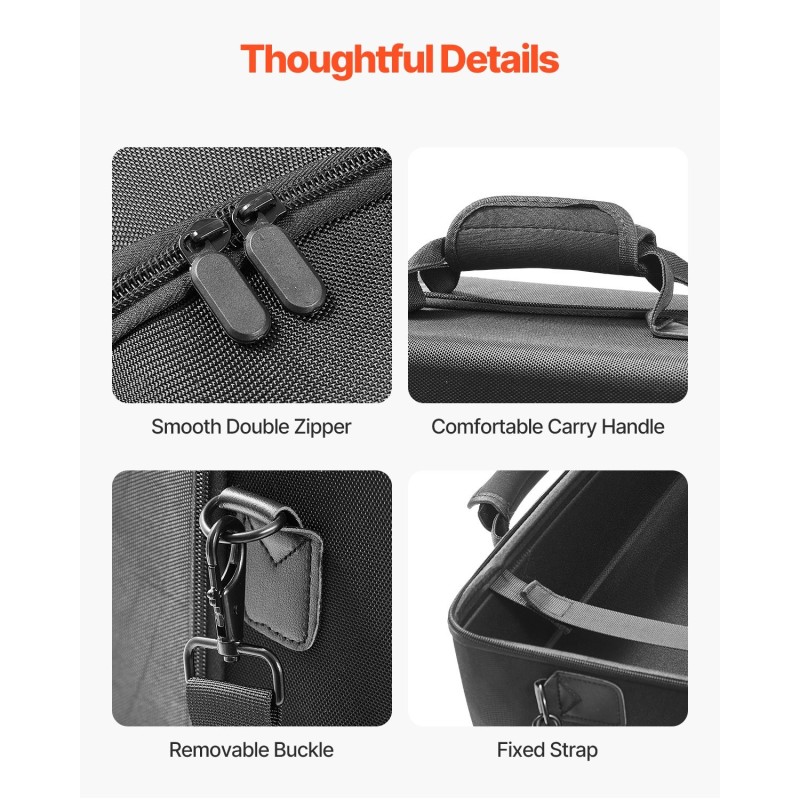 EVA-kantolaukku PS5 Slim konsolille musta samettivuori olkahihnalla